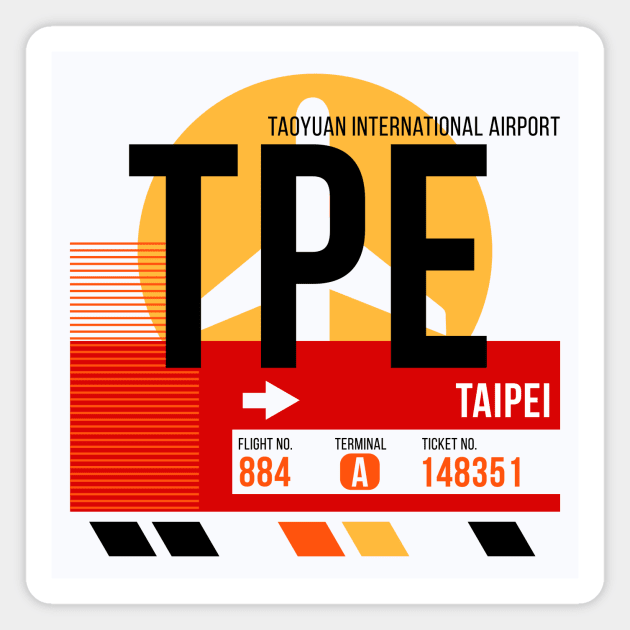 Taipei (TPE) Airport // Sunset Baggage Tag Magnet by Now Boarding